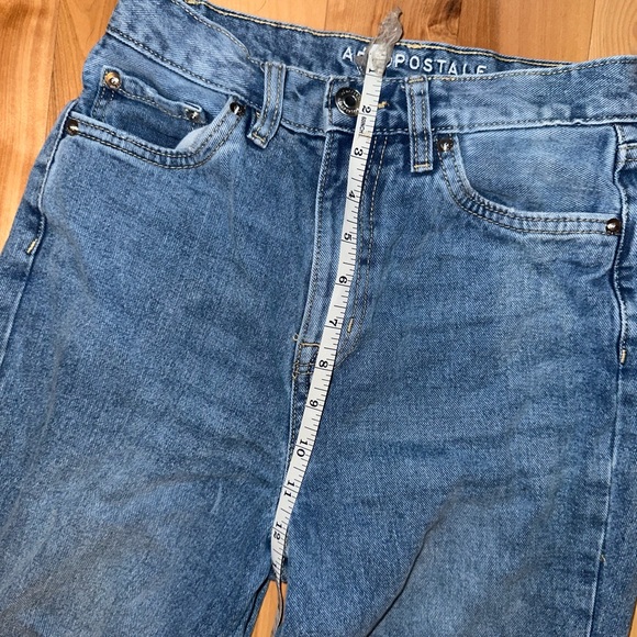 90s Aeropostale high waisted straight leg patchwork jeans size 00 - Picture 8 of 9
